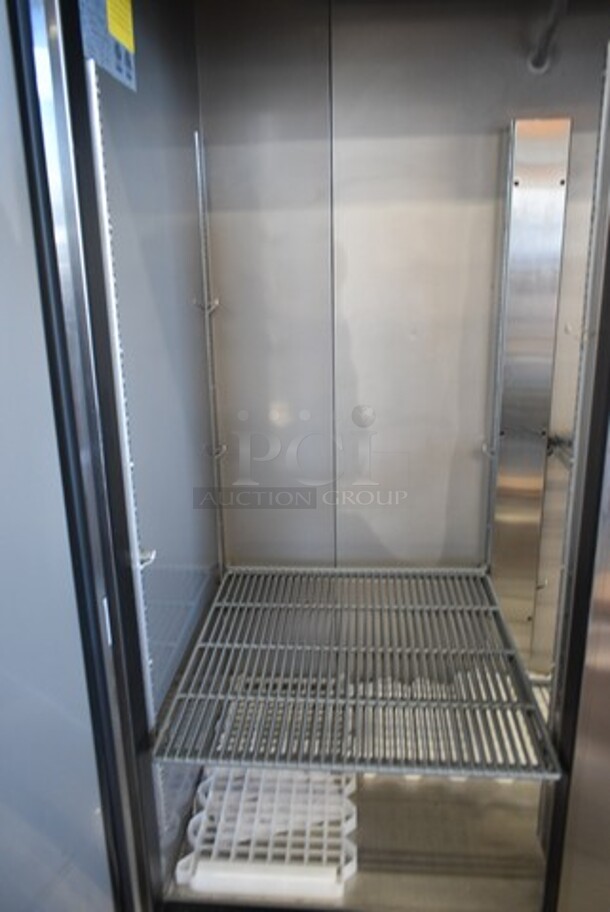 BRAND NEW SCRATCH AND DENT! 2023 Avantco 447AP49F Stainless Steel Commercial 2 Door Reach In Freezer w/ Poly Coated Racks. 115 Volts, 1 Phase. Tested and Working! - Image 6 of 7