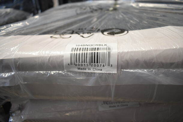 40 BRAND NEW SCRATCH AND DENT! Lancaster Table & Seating 164BNQCRBLK  Black Pattern Fabric Crown Back Stackable Banquet Chair with Silver Vein Frame. 40 Times Your Bid! - Image 5 of 5