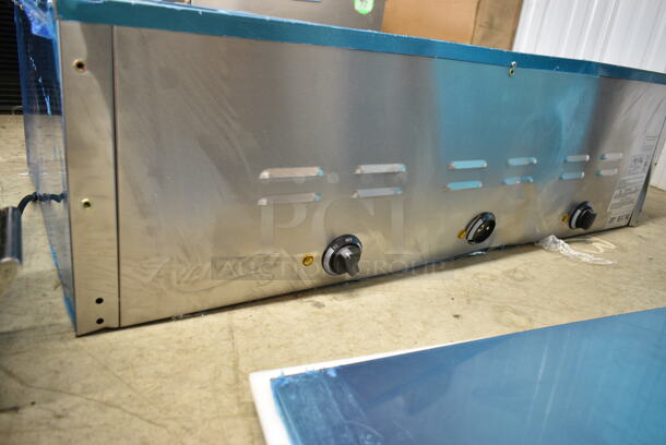 2024 Avantco 177STE3S Stainless Steel Three Pan Open Well Electric Steam Table with Undershelf. 120 Volts, 1 Phase.  - Image 7 of 9
