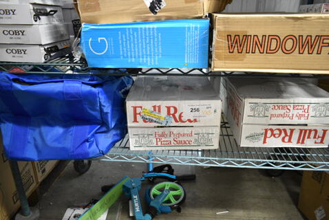 3 BRAND NEW IN BOX! Items Including 2 Box Full Red Pizza Sauce and Blue Insulated Carrying Bag. 3 Times Your Bid!