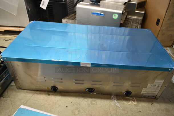 2024 Avantco 177STE3S Stainless Steel Three Pan Open Well Electric Steam Table with Undershelf. 120 Volts, 1 Phase.  - Image 8 of 9