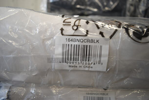 40 BRAND NEW SCRATCH AND DENT! Lancaster Table & Seating 164BNQCRBLK  Black Pattern Fabric Crown Back Stackable Banquet Chair with Silver Vein Frame. 40 Times Your Bid! - Image 5 of 5