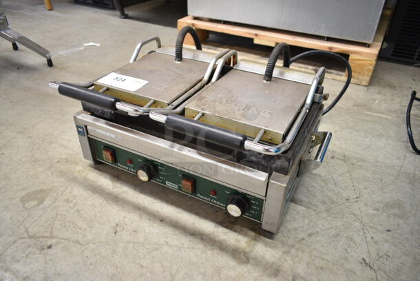 Waring WPG300 Stainless Steel Commercial Countertop Double Panini Press. 240 Volts, 1 Phase.  - Image 3 of 6