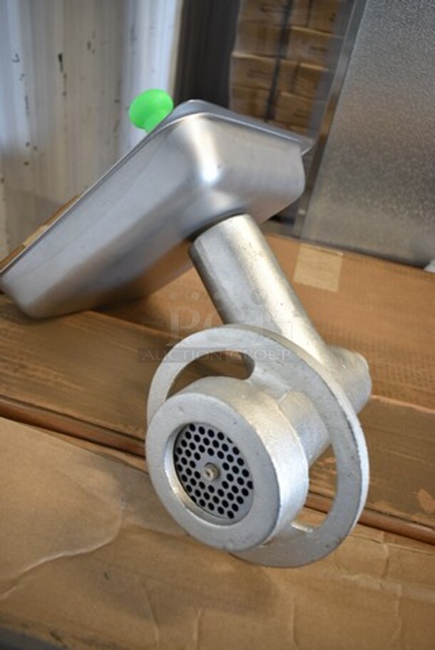 BRAND NEW SCRATCH AND DENT! 190m22hga Metal Commercial Meat Grinder Attachment w/ Tray and Pusher for #22 Hub - Image 2 of 4
