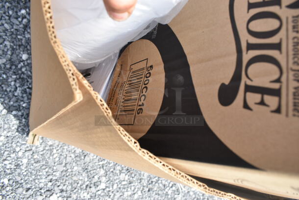 PALLET LOT of 15 BRAND NEW Boxes Including 500MF993B3C Choice 9" x 9" 3-Compartment Microwaveable Black Mineral-Filled Plastic Hinged Take-Out Container - 150/Case, 127P150B Choice 1.5 oz. Black Plastic Souffle Cup / Portion Cup - 2500/Case, 500CC16 Choice Clear PET Customizable Plastic Cold Cup - 16 oz. - 1000/Case, 500CC12 Choice Clear PET Customizable Plastic Cold Cup - 12 oz, 500MF963B1 Choice 9" x 6" 1-Compartment Microwaveable Black Mineral-Filled Plastic Hinged Take-Out Container - 150/Case. 15 Times Your Bid! - Image 4 of 12