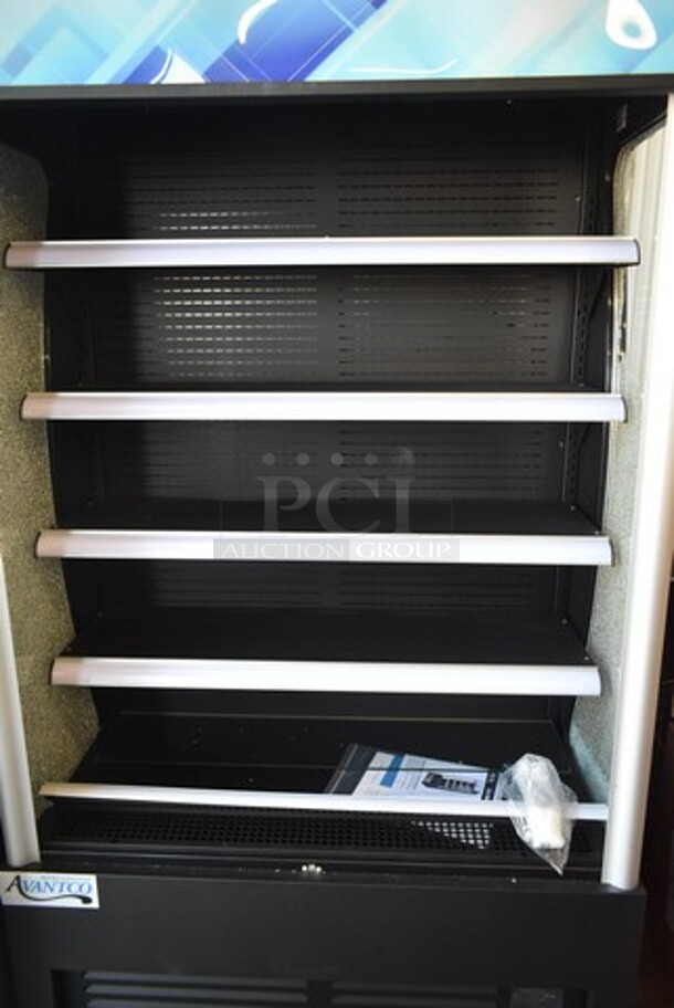 BRAND NEW SCRATCH AND DENT! Avantco 189BVAC46HC 46" Black Refrigerated Air Curtain Merchandiser. See Pictures for Broken Glass. 110-120 Volts, 1 Phase. Tested and Working! - Image 3 of 6