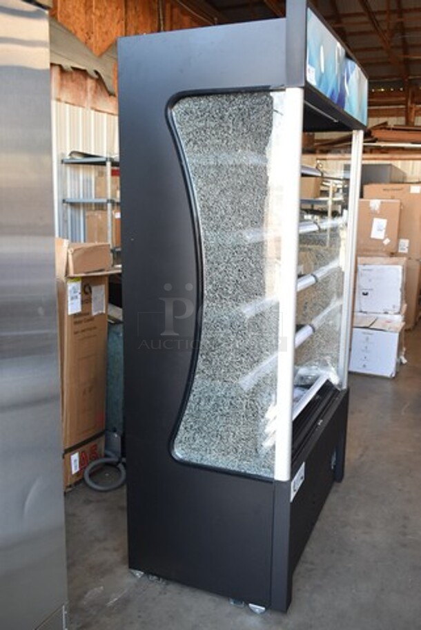 BRAND NEW SCRATCH AND DENT! Avantco 189BVAC46HC 46" Black Refrigerated Air Curtain Merchandiser. See Pictures for Broken Glass. 110-120 Volts, 1 Phase. Tested and Working! - Image 4 of 6