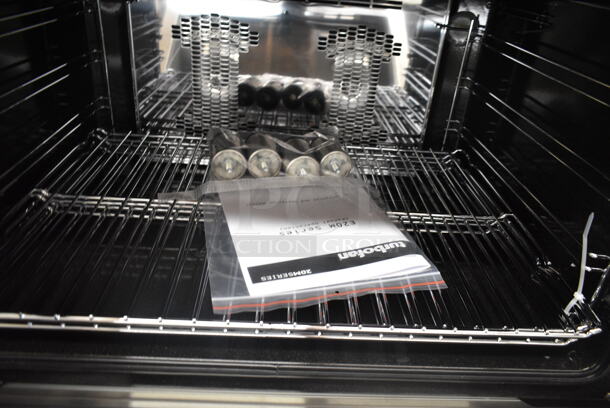 BRAND NEW SCRATCH AND DENT! Turbofan Moffat E28M4 20MSERIES Stainless Steel Commercial Countertop Electric Powered Convection Oven. 220-240 Volts, 1 Phase.  - Image 4 of 6