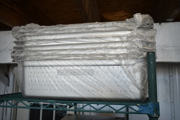 8 BRAND NEW SCRATCH AND DENT! Choice 4070063 Full Size 6" Deep Anti-Jam Perforated Stainless Steel Steam Table / Hotel Pan - 24 Gauge. 8 Times Your Bid!  - Image 2 of 3