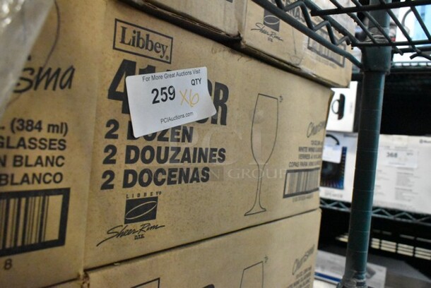 6 Boxes of 24 BRAND NEW! Libbey 4113SR Charisma 13 Ounce White Wine Glass. 6 Times Your Bid!  - Image 2 of 3