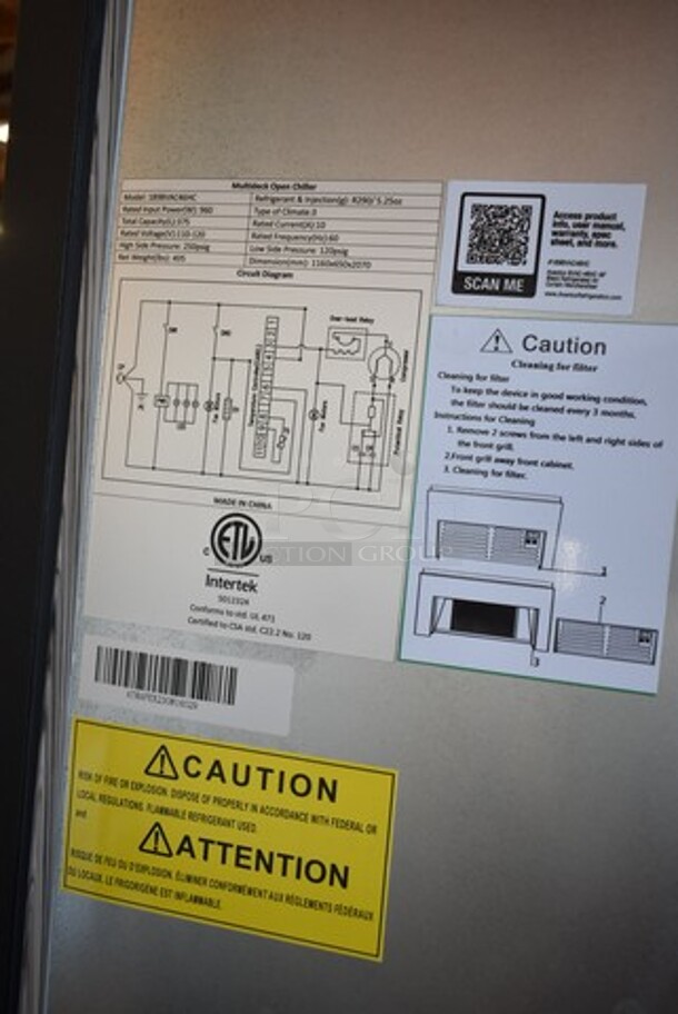 BRAND NEW SCRATCH AND DENT! Avantco 189BVAC46HC 46" Black Refrigerated Air Curtain Merchandiser. See Pictures for Broken Glass. 110-120 Volts, 1 Phase. Tested and Working! - Image 6 of 6