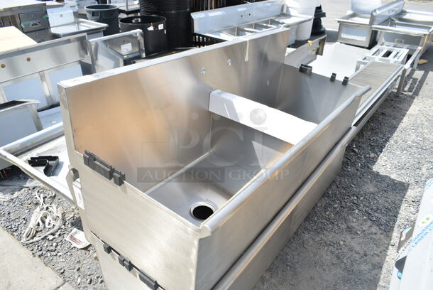 BRAND NEW SCRATCH AND DENT! Stainless Steel Commercial 2 Bay Sink. No Legs.  - Image 3 of 3