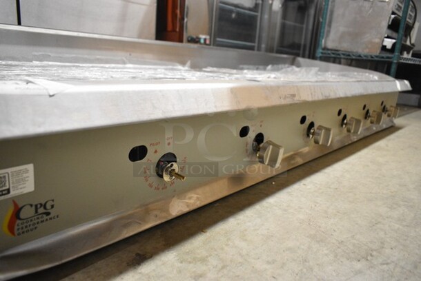 BRAND NEW SCRATCH AND DENT! 2023 Cooking Performance Group CPG 351GTCPG72NL 72" Natural Gas Countertop Griddle with Thermostatic Controls. 180,000 BTU.  - Image 3 of 7