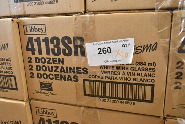 6 Boxes of 24 BRAND NEW! Libbey 4113SR Charisma 13 Ounce White Wine Glass. 6 Times Your Bid!  - Image 2 of 3