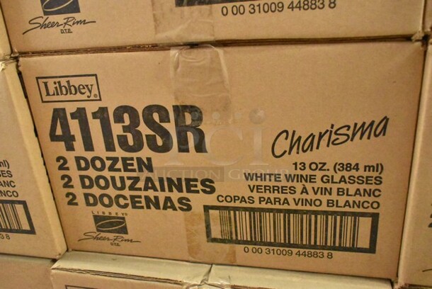 6 Boxes of 24 BRAND NEW! Libbey 4113SR Charisma 13 Ounce White Wine Glass. 6 Times Your Bid!  - Image 3 of 3
