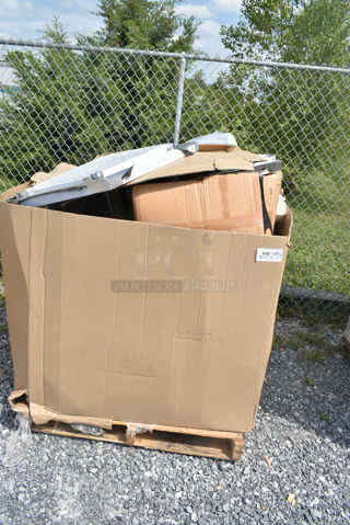 PALLET LOT of 15 BRAND NEW Boxes Including 2 Regency 600T2436G 24" x 36" 18-Gauge 304 Stainless Steel Commercial Work Tabletop, 760PCC22 Choice 22 oz. Poly Paper Cold Cup - 1000/Case, 500CC16HD 16 oz. Plastic Cold Cup - 1000/Case. 15 Times Your Bid!