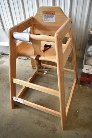 BRAND NEW SCRATCH AND DENT! Lancaster Table & Seating 164WHCASNAT Wooden High Chair. 