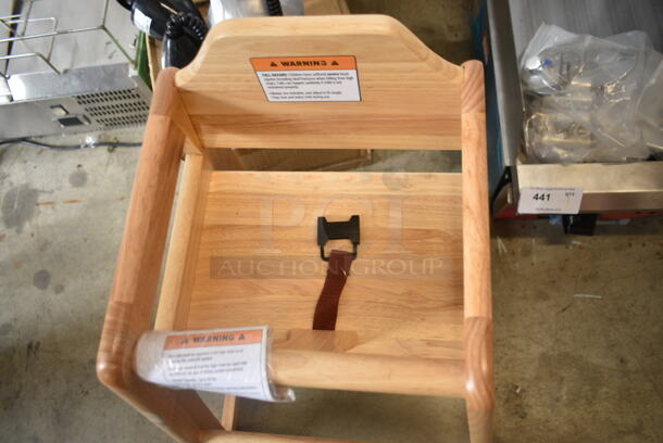 BRAND NEW SCRATCH AND DENT! Lancaster Table & Seating 164WHCASNAT Wooden High Chair.  - Image 3 of 5