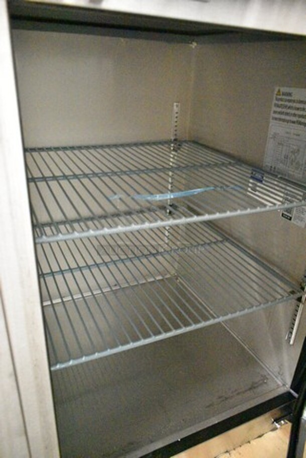 BRAND NEW SCRATCH AND DENT! 2024 Avantco 178UBB4GHCS 90" Stainless Steel Counter Height Glass Door Back Bar Refrigerator with LED Lighting. 115 Volts, 1 Phase. Tested and Working!  - Image 3 of 6