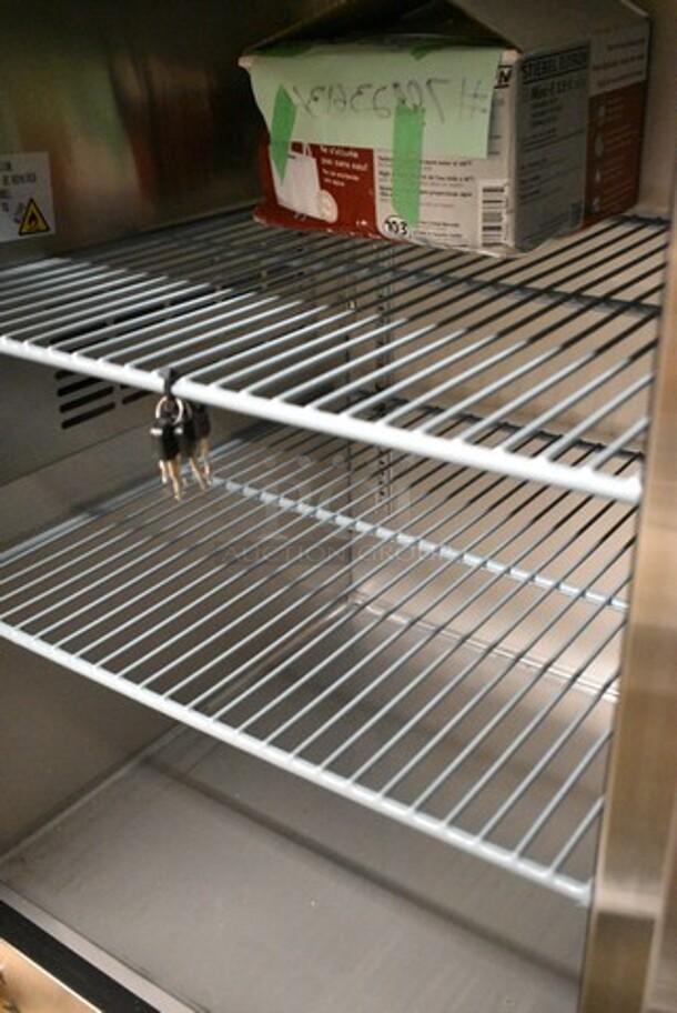 BRAND NEW SCRATCH AND DENT! 2024 Avantco 178UBB4GHCS 90" Stainless Steel Counter Height Glass Door Back Bar Refrigerator with LED Lighting. 115 Volts, 1 Phase. Tested and Working!  - Image 4 of 6