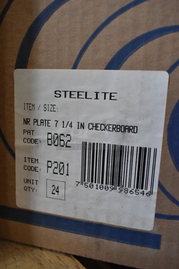 4 Boxes of 24 BRAND NEW! Steelite B062P201 NR Plate 7-1/4" Checkerboard Rim. 4 Times Your Bid!  - Image 4 of 4