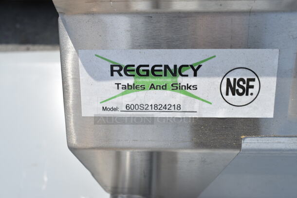 BRAND NEW SCRATCH AND DENT! Regency 600S21824218 Stainless Steel Commercial 2 Bay Sink w/ Dual Drain Boards. No Legs. Bays 18x24. Drain Boards 16.5x26 - Image 3 of 5