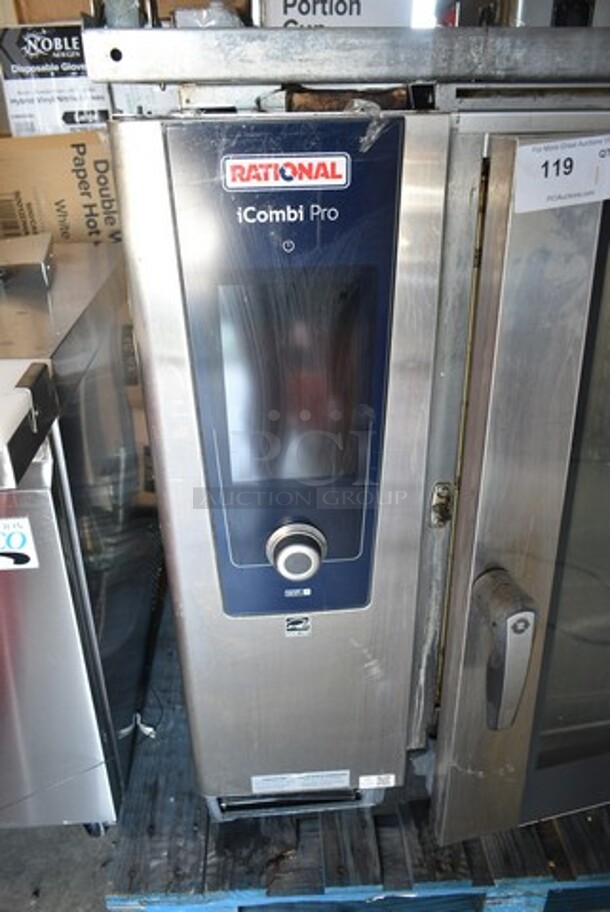 BRAND NEW SCRATCH AND DENT! 2021 Rational LM100EE Stainless Steel Commercial Electric Powered iCombi Convection Oven w/ Equipment Stand. 440/480 Volts, 3 Phase.  - Image 3 of 10