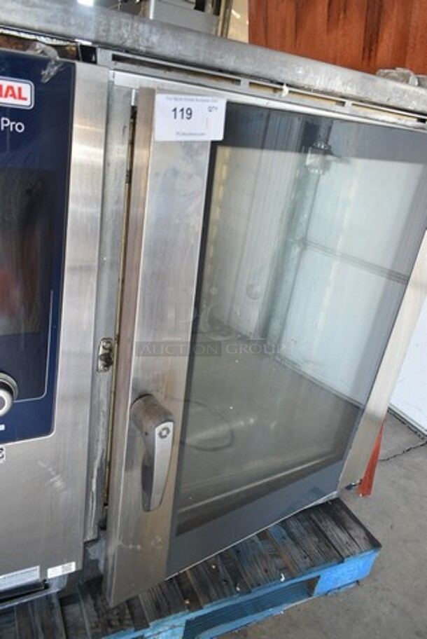 BRAND NEW SCRATCH AND DENT! 2021 Rational LM100EE Stainless Steel Commercial Electric Powered iCombi Convection Oven w/ Equipment Stand. 440/480 Volts, 3 Phase.  - Image 4 of 10