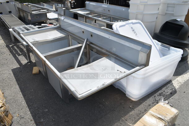 BRAND NEW SCRATCH AND DENT! Regency 600S21824218 Stainless Steel Commercial 2 Bay Sink w/ Dual Drain Boards. No Legs. Bays 18x24. Drain Boards 16.5x26 - Image 5 of 5