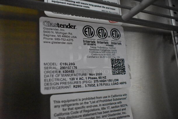 BRAND NEW! 2020 Glastender C1SL28G Stainless Steel Commercial Single Door Undercounter Cooler. 120 Volts, 1 Phase. Tested and Working! - Image 7 of 7