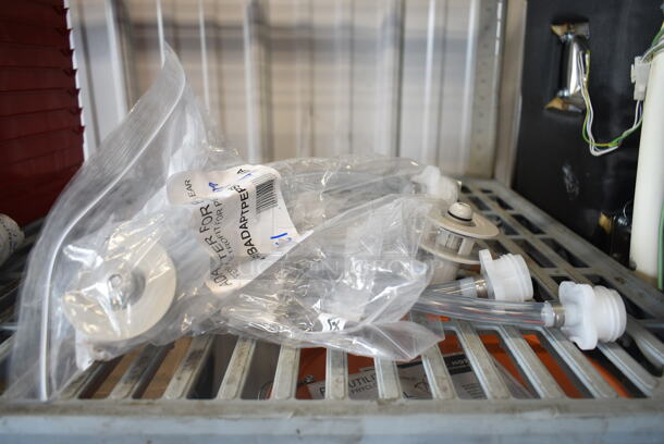 BRAND NEW SCRATCH AND DENT! Lot of 22 Items Including Red Poly Bins, 103BIBADAPTPEPSI Machine Adapter For Bag In Box - Pepsi, 382MNDRL Carnival King 10" Waffle Cone Mandrel - Image 3 of 7