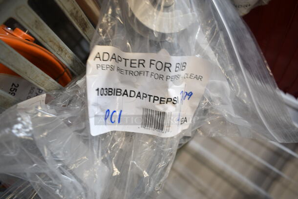 BRAND NEW SCRATCH AND DENT! Lot of 22 Items Including Red Poly Bins, 103BIBADAPTPEPSI Machine Adapter For Bag In Box - Pepsi, 382MNDRL Carnival King 10" Waffle Cone Mandrel - Image 4 of 7