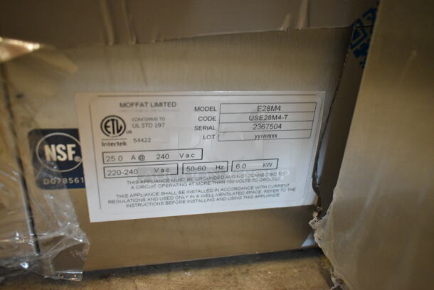 BRAND NEW SCRATCH AND DENT! Turbofan Moffat E28M4 20MSERIES Stainless Steel Commercial Countertop Electric Powered Convection Oven. 220-240 Volts, 1 Phase.  - Image 6 of 6