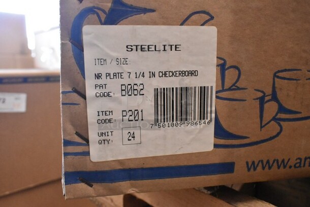 4 Boxes of 24 BRAND NEW! Steelite B062P201 NR Plate 7-1/4" Checkerboard Rim. 4 Times Your Bid!  - Image 5 of 5