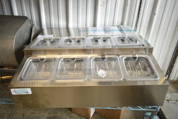 BRAND NEW SCRATCH AND DENT! Avantco 360CPT28HC Stainless Steel Commercial Countertop 2 Tier Refrigerated Rail. 115 Volts, 1 Phase. Tested and Working! - Image 2 of 4