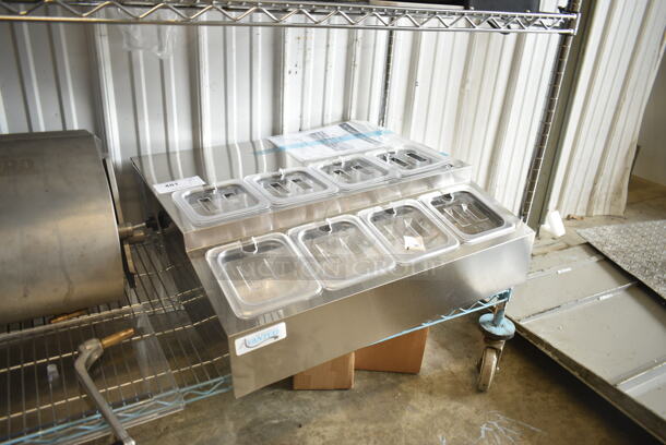 BRAND NEW SCRATCH AND DENT! Avantco 360CPT28HC Stainless Steel Commercial Countertop 2 Tier Refrigerated Rail. 115 Volts, 1 Phase. Tested and Working! - Image 3 of 4