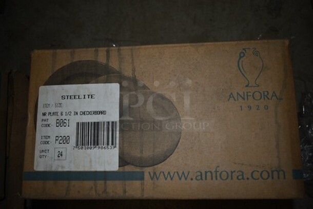 6 Boxes of 24 BRAND NEW! Steelite B061 P200 NR Plate 6-1/2" Red Checkerboard Rim. 6 Times Your Bid!  - Image 2 of 5