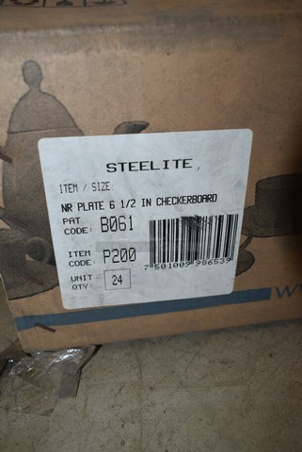 6 Boxes of 24 BRAND NEW! Steelite B061 P200 NR Plate 6-1/2" Red Checkerboard Rim. 6 Times Your Bid!  - Image 5 of 5