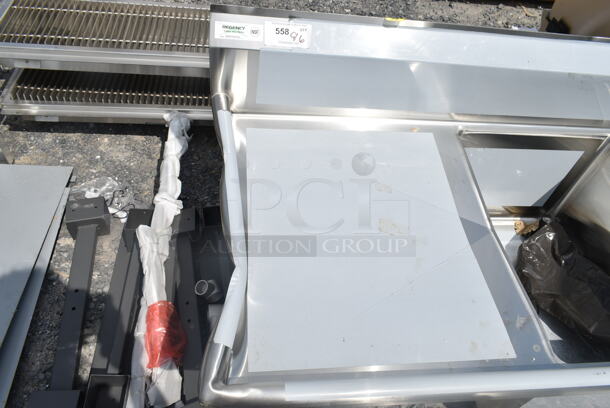 BRAND NEW SCRATCH AND DENT! Regency 600S31824224 Stainless Steel Commercial 3 Bay Sink w/ Dual Drain Boards. No Legs. Bays 18x23x14. Drain Boards 22.5x25.5. - Image 3 of 5
