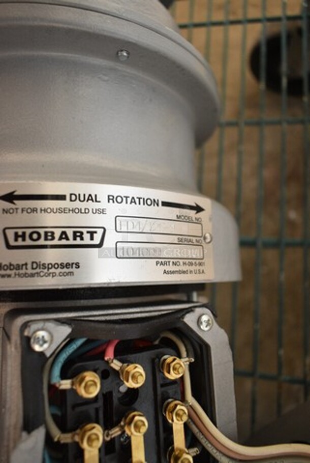 BRAND NEW SCRATCH AND DENT! Hobart FD4/125-1 Commercial Garbage Disposer with Short Upper Housing - 1 1/4 hp, 208-240/480 Volts. - Image 6 of 6