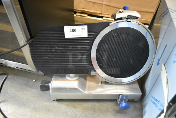 Vollrath SLM300P/S Stainless Steel Commercial Countertop Meat Slicer w/ Blade Sharpener. 120 Volts, 1 Phase. Tested and Powers On But Parts Do Not Move - Image 1 of 4