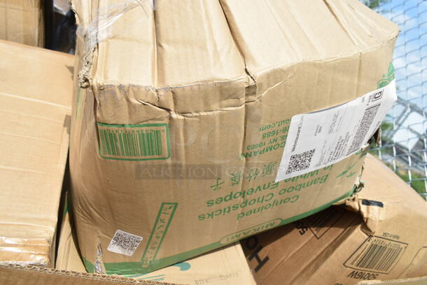 PALLET LOT of 15 BRAND NEW Boxes Including 395SP10 EcoChoice Compostable Sugarcane / Bagasse 10" x 10" Square Plate, 50016W Choice 16 oz. White Poly Paper Hot Cup - 1000/Case, 127PE409BULK Choice Translucent Deli Lid Flush Fit - 500/Case, 130BFORKWP Individually Wrapped Medium Weight Black Plastic Fork, 999PCC16 Choice 16 oz. Poly Paper Cold Cup - 50/Pack, 50016W White Poly Paper Hot Cup, 1340225.002 American Standard 1.0 GPM Deck-Mount Metering Faucet with 4" Centers. 15 Times Your Bid! - Image 4 of 12