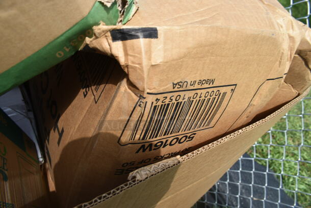 PALLET LOT of 15 BRAND NEW Boxes Including 395SP10 EcoChoice Compostable Sugarcane / Bagasse 10" x 10" Square Plate, 50016W Choice 16 oz. White Poly Paper Hot Cup - 1000/Case, 127PE409BULK Choice Translucent Deli Lid Flush Fit - 500/Case, 130BFORKWP Individually Wrapped Medium Weight Black Plastic Fork, 999PCC16 Choice 16 oz. Poly Paper Cold Cup - 50/Pack, 50016W White Poly Paper Hot Cup, 1340225.002 American Standard 1.0 GPM Deck-Mount Metering Faucet with 4" Centers. 15 Times Your Bid! - Image 7 of 12