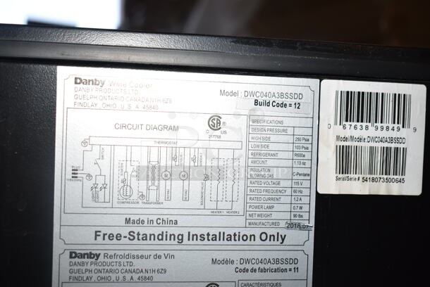 Danby DWC040A3BSSDD 38 Bottle Free-Standing Metal Wine Cooler Merchandiser. 115 Volts, 1 Phase. Tested and Working! - Image 7 of 7