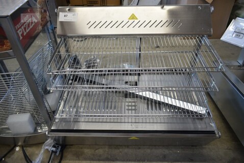 BRAND NEW SCRATCH AND DENT! ServIt 423HDM36SA Stainless Steel Commercial Countertop 36" Self / Full Service 3 Shelf Countertop Heated Display Case with Sliding Doors. See Pictures for Damage. 120 Volts, 1 Phase. Tested and Powers On But Does Not Get Warm