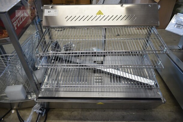 BRAND NEW SCRATCH AND DENT! ServIt 423HDM36SA Stainless Steel Commercial Countertop 36" Self / Full Service 3 Shelf Countertop Heated Display Case with Sliding Doors. See Pictures for Damage. 120 Volts, 1 Phase. Tested and Powers On But Does Not Get Warm - Image 2 of 8