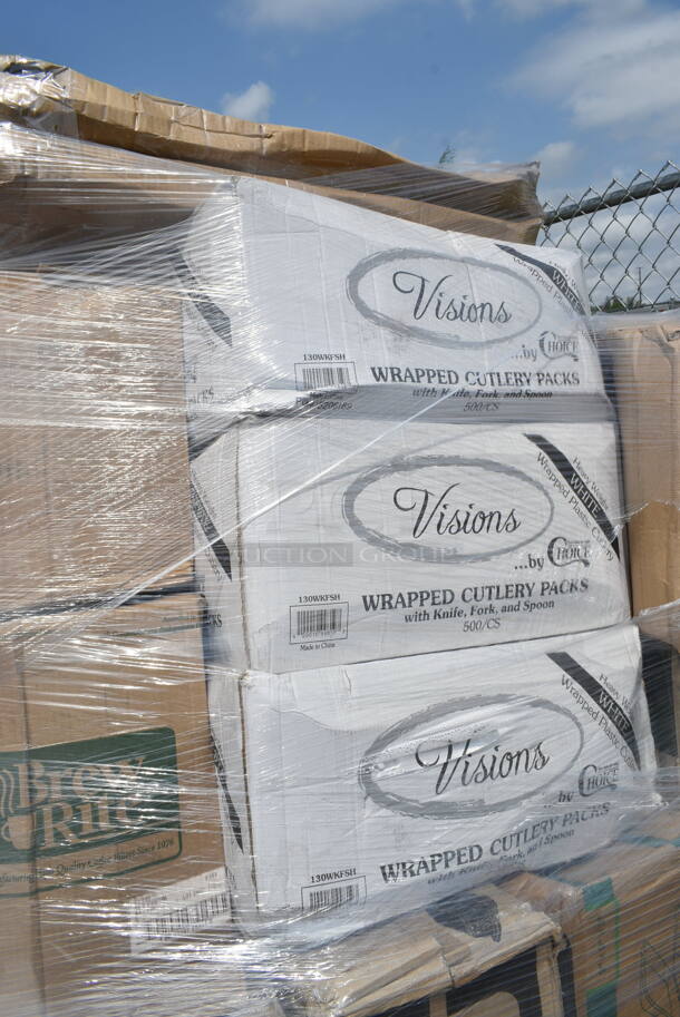 PALLET LOT of 28 BRAND NEW Boxes Including 3 Box 130ROLLKFSBK Visions 17" x 17" White Pre-Rolled Linen-Feel Napkin and Black Heavy Weight Plastic Cutlery Set - 100/Case, 3 Box 177ITD5GSMV Avantco ITD5-GS-MV 5 Gallon Slim Iced Tea Dispenser with Stainless Steel Valve, 500MFTN Lavex Natural Brown Kraft M-Fold (Multifold) Towel - 4000/Case, 760SOUP6WPA Choice 6 oz. White Double Poly-Coated Paper Food Cup with Vented Paper Lid - 250/Case, 500TW12 Choice 12 oz. Translucent Thin Wall Plastic Cold Cup - 1000/Case, 185403114D Beverage-Air 403-114D Stepped Divider for DW Series Bottle Coolers - 9 1/4" x 22 1/4". 28 Times Your Bid! - Image 6 of 12