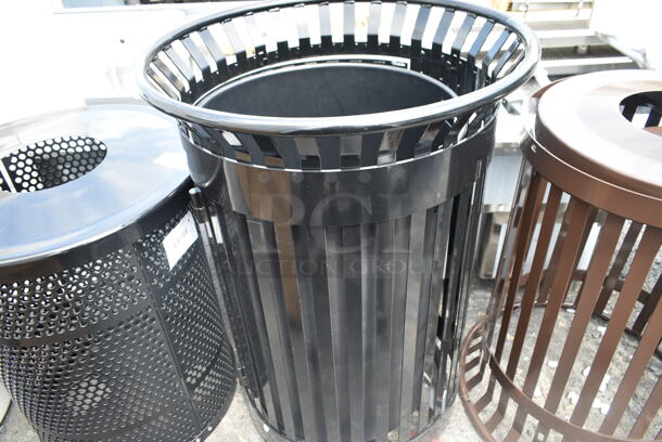 2 BRAND NEW SCRATCH AND DENT! Black Metal Trash Can Shell Including 475TCPM32BKBODY. 2 Times Your Bid! - Image 3 of 5