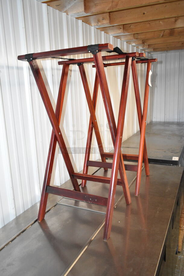 2 Wooden Serving Tray Stands. 2 Times Your Bid! - Image 3 of 4