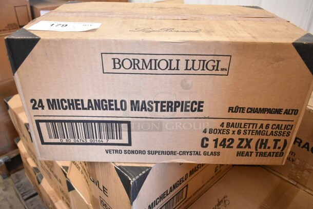 3 Boxes of 24 BRAND NEW! Bormioli Luigi C 142 ZX Michelangelo Masterpiece Wine Glasses. 3 Times Your Bid! - Image 3 of 3